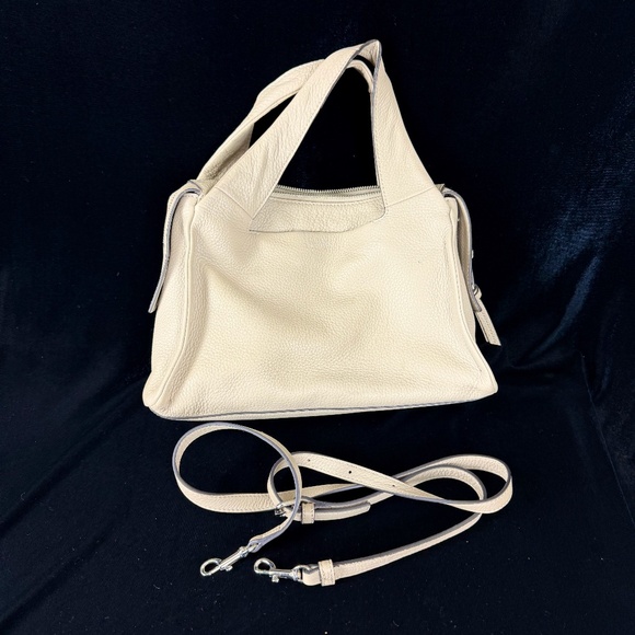 Vince Camuto Leather Handbag Top Handle Purse Winter White Xtra Crossbody Strap - Picture 1 of 10